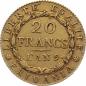 Preview: Subalpine Republik Piermont 20 Francs Marengo L'AN 9 (1800)